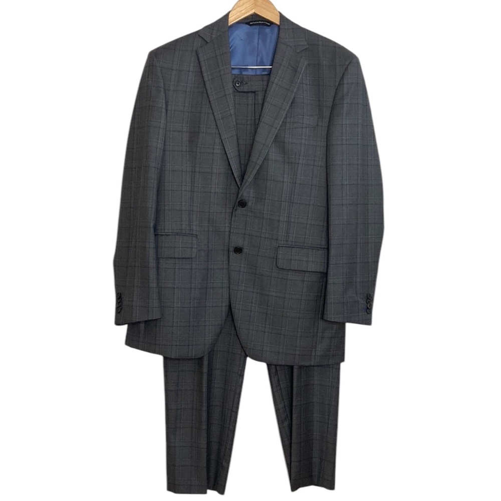 Men's Gray Plaid Suit